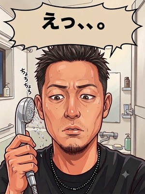 シャワーが「どん！」…絶望のちょろちょろ事件発生の話