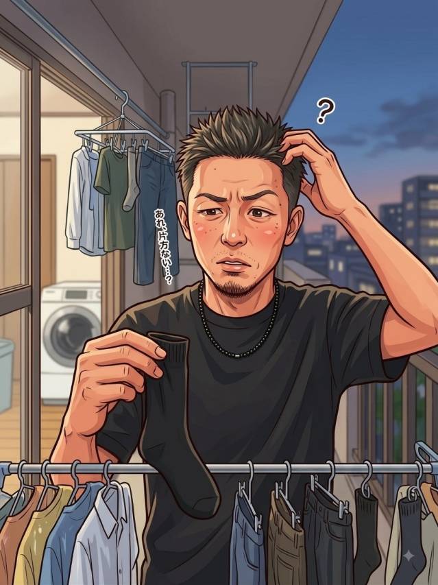  脱ぐ→洗う→干す。このどこに消える要素があるん？